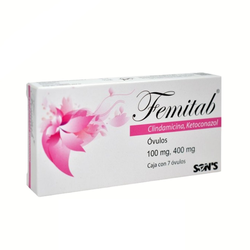 CLINDAMICINA KETOCONAZOL 100/400 MG C/7 OVULOS VAGINALES FEMITAB LAB SONS