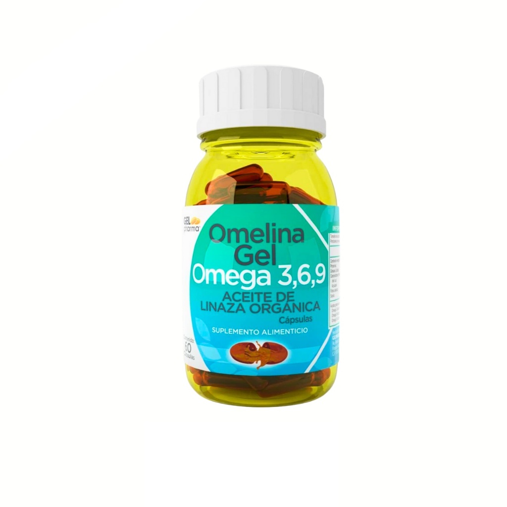 OMELINA 1.3 G C/60 CAP ACEITE DE LINAZA ORGANICA OMEGA 3, 6 Y 9 SUPLEMENTO ALIMENTICIO LAB GELPHARMA