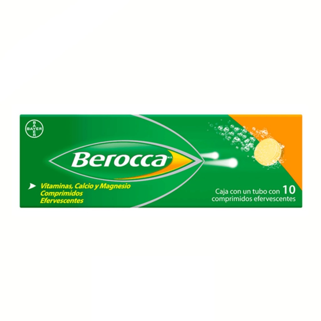 BEROCCA C/10 COMPRIMIDOS EFERVESCENTES VITAMINAS CALCIO MAGNESIO LAB BAYER