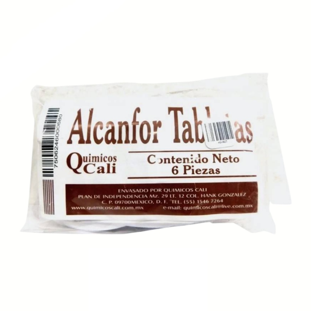 ALCANFOR C/6 TAB LINIMENTO LAB QUIMICOS CALI