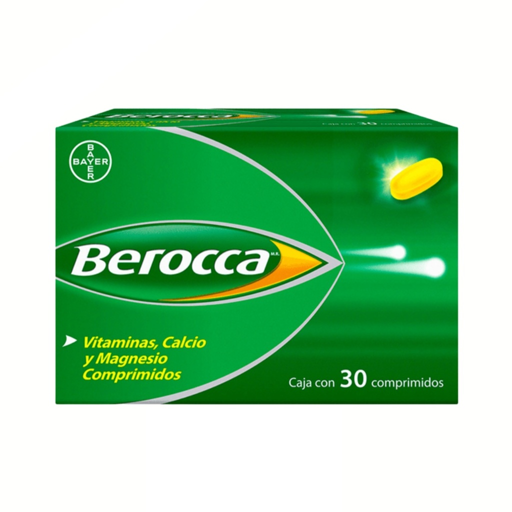 BEROCCA C/30 COMPRIMIDOS EFERVESCENTES VITAMINAS CALCIO MAGNESIO LAB BAYER