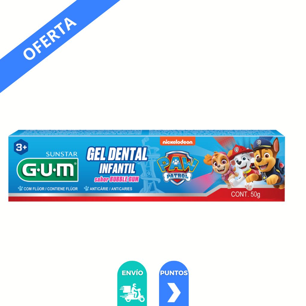GEL DENTAL INFANTIL C/50 G PAW PATROL SABOR BUBLE GUM SUNSTAR