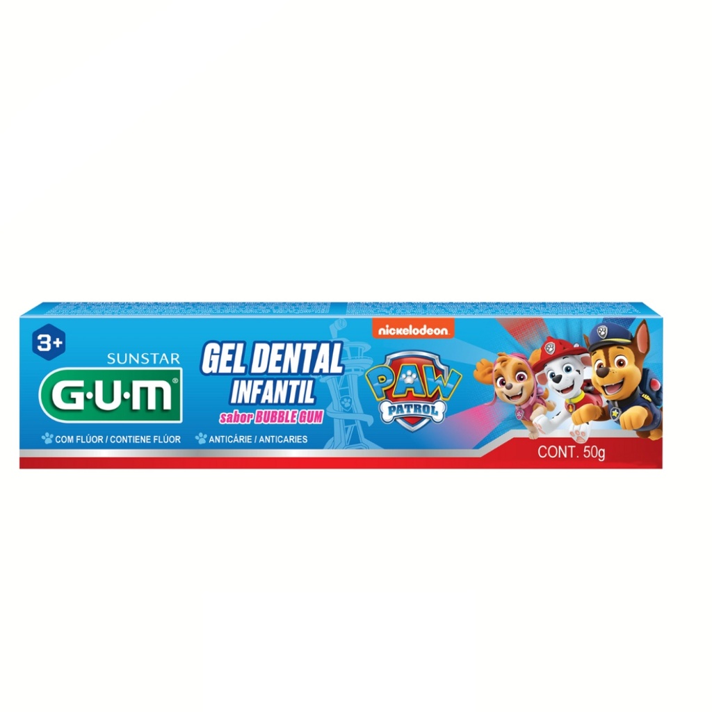 GEL DENTAL INFANTIL C/50 G PAW PATROL SABOR BUBLE GUM SUNSTAR