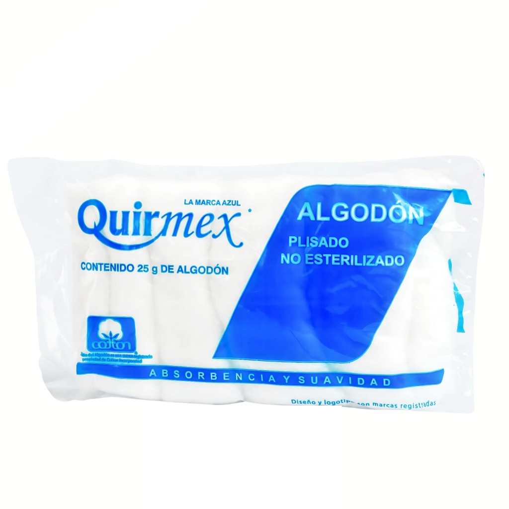 ALGODON ABSORBENTE PLISADO C/25 G QUIRMEX