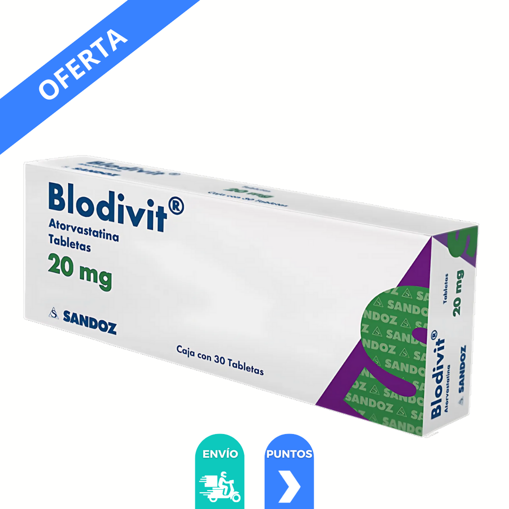 BLODIVIT 20 MG C/30 TAB ATORVASTATINA LAB SANDOZ