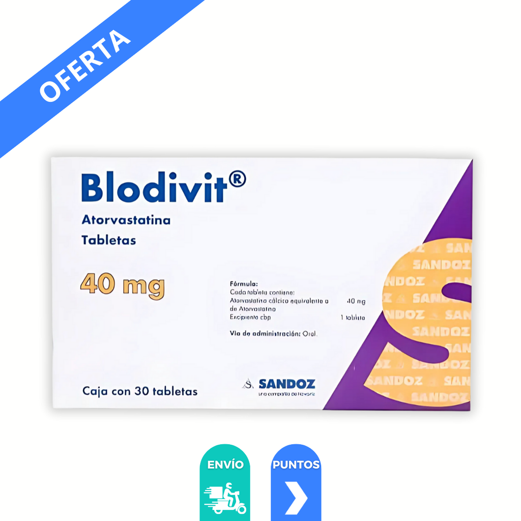 BLODIVIT 40 MG C/30 TAB ATORVASTATINA LAB SANDOZ