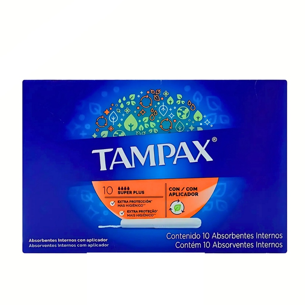 [2554] TAMPAX SUPER PLUS FLUJO SUPER ABUNDANTE C/10 TAMPONES CON APLICADOR P&G