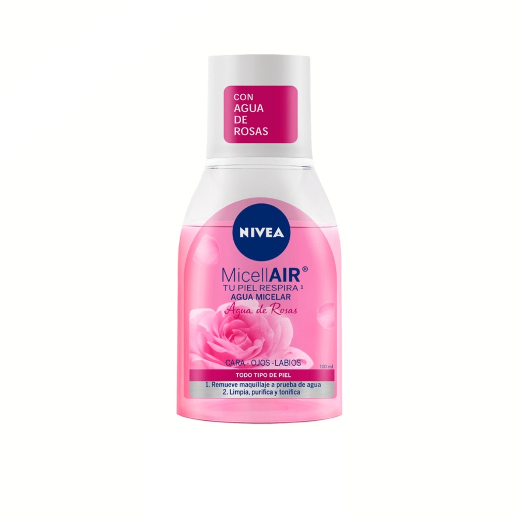 [3636] AGUA MICELAR CON AGUA DE ROSAS 100 ML PARA TODO TIPO DE PIEL MICELLAIR NIVEA