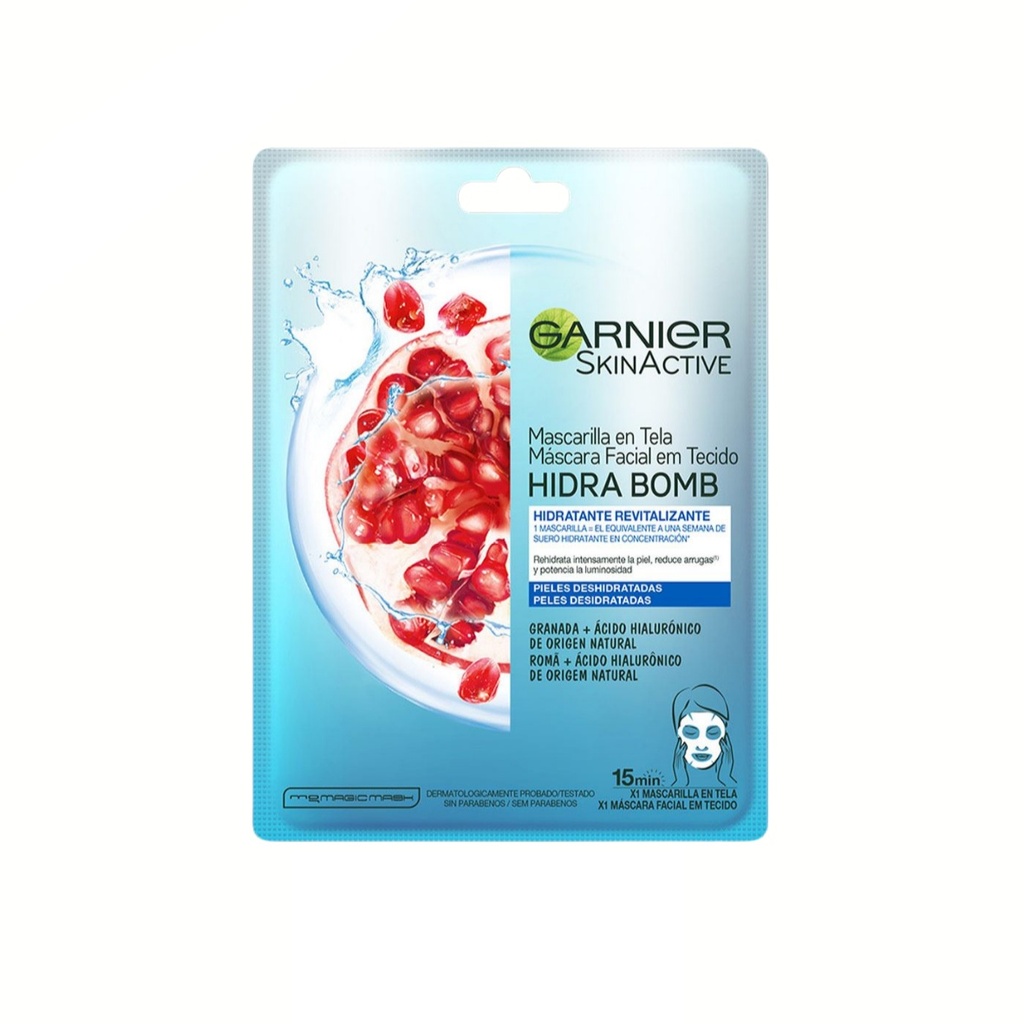 [2653] SKIN ACTIVE MASCARILLA HIDRA BOMB GRANADA ACIDO HIALURONICO PIEL DESHIDRATADA GARNIER