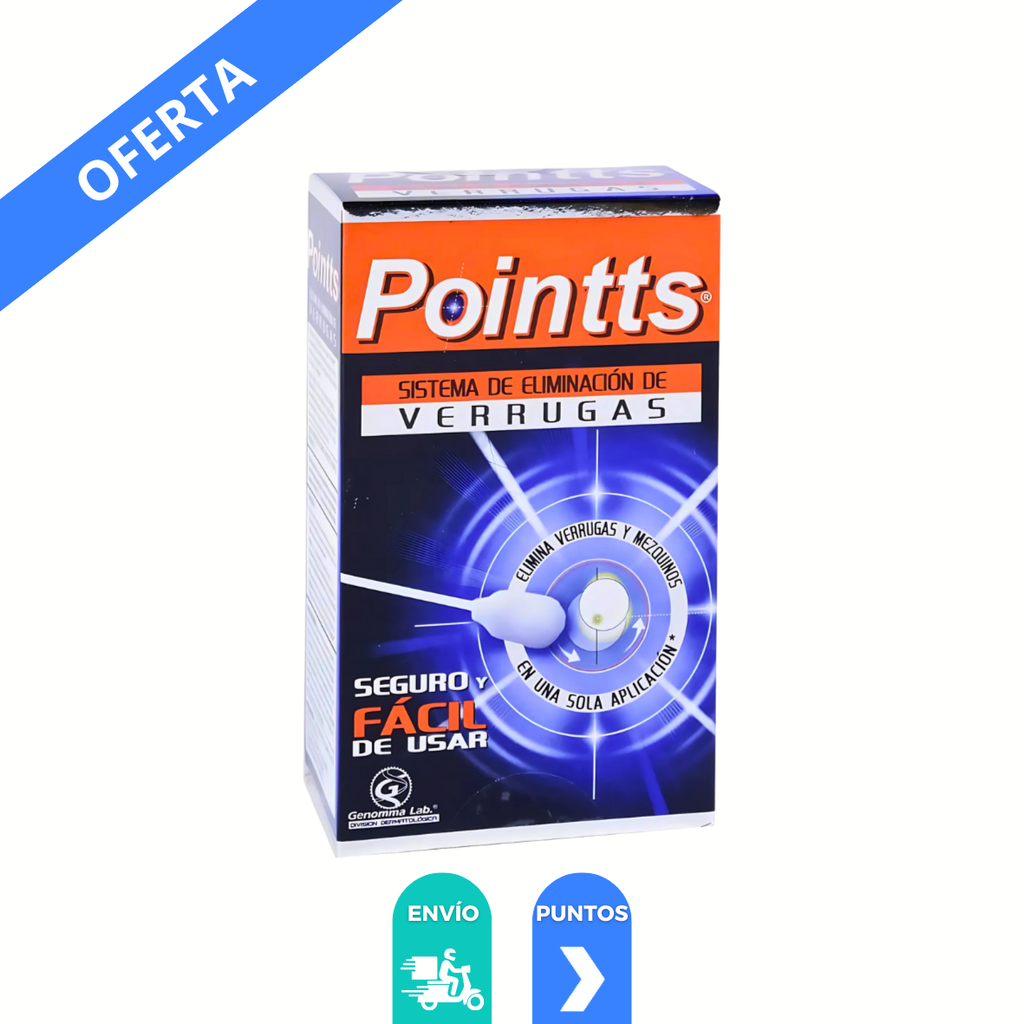 POINTTS 80 ML C/12 APLICADORES ELIMINA VERRUGAS MEZQUINOS LAB GENOMMA