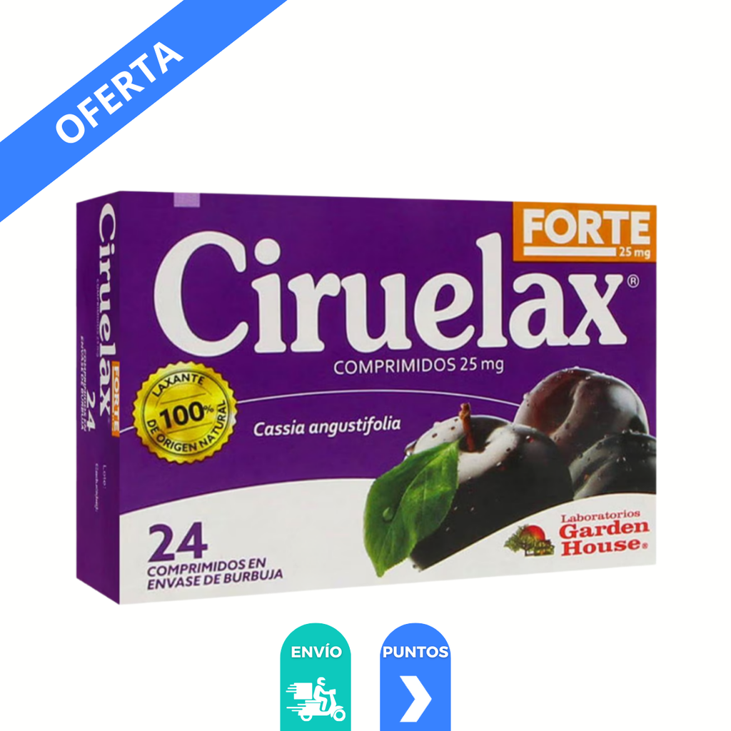 CIRUELAX FORTE 25 MG C/24 COMPRIMIDOS CASSIA ANGUSTIFOLIA LAB MEGALABS