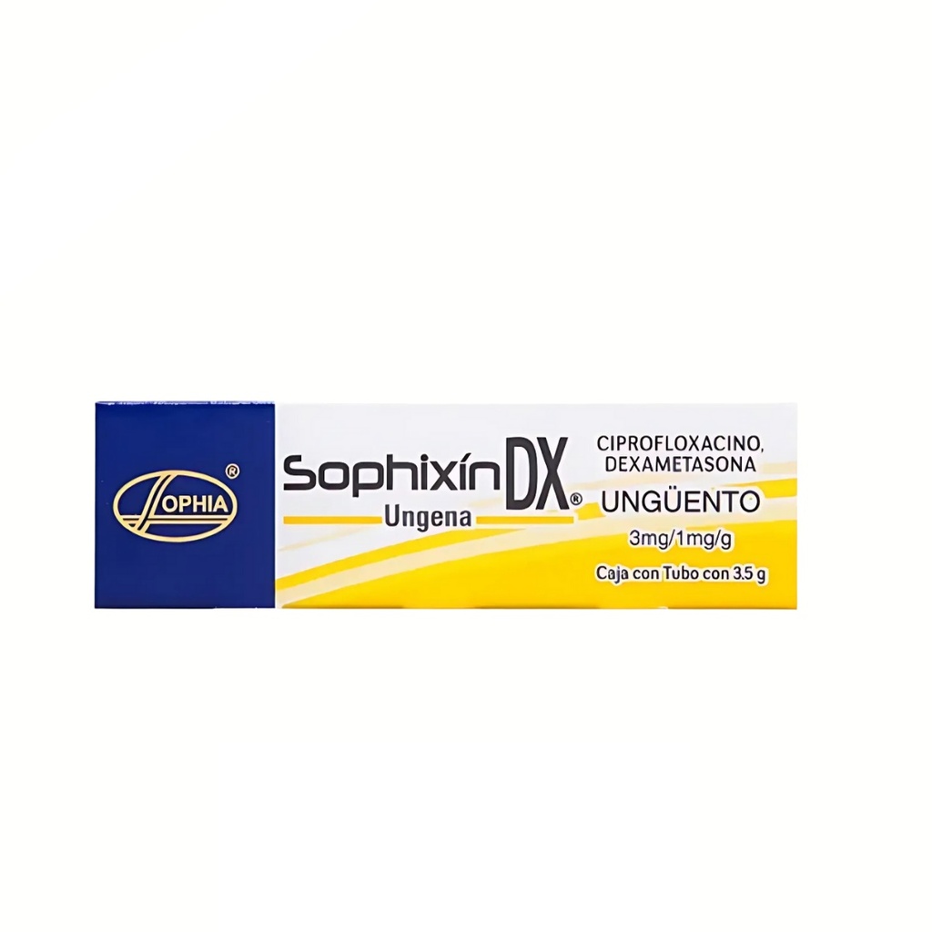 SOPHIXIN DX UNGENA UNGÜENTO OFTALMICO 3/1 MG/G TUBO C/3.5 G CIPROFLOXACINO DEXAMETASONA LAB SOPHIA