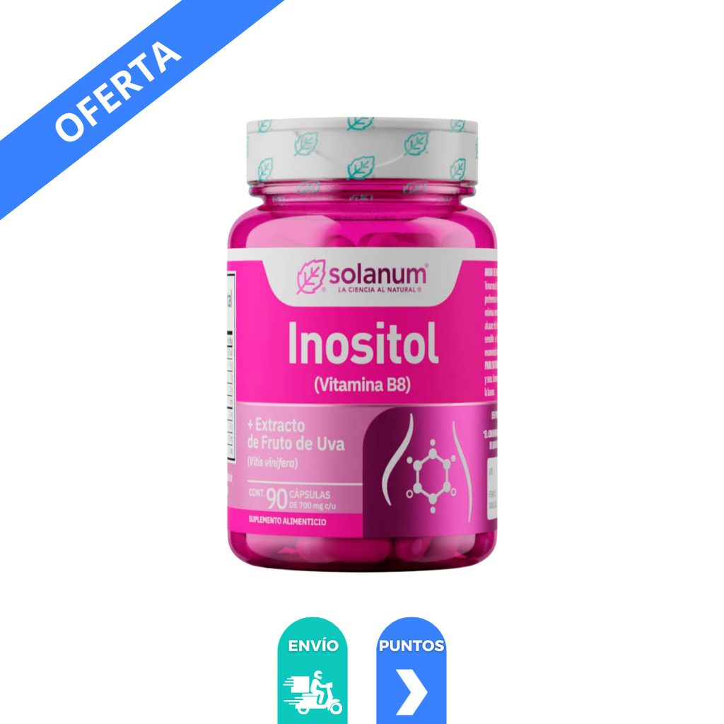 [4046] INOSITOL EXTRACTO DE FRUTA DE UVA 700 MG C/90 CAP SUPLEMENTO ALIMENTICIO LAB SOLANUM