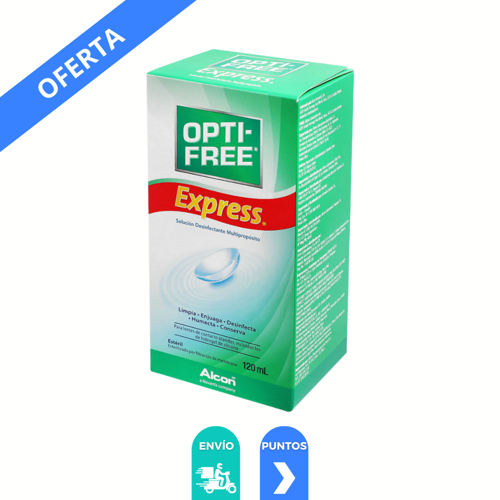OPTI-FREE EXPRESS SOL DESINFECTANTE ESTERIL 120 ML PARA LENTES DE CONTACTO LAB ALCON