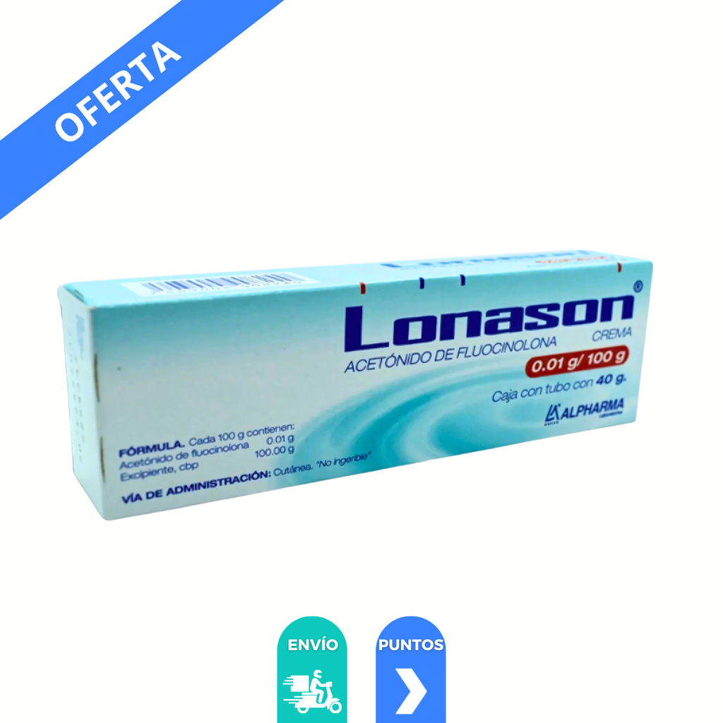 ACETONIDO DE FLUOCINOLONA CREMA 0.01/100 G TUBO C/40 G LONASON LAB ALPHARMA