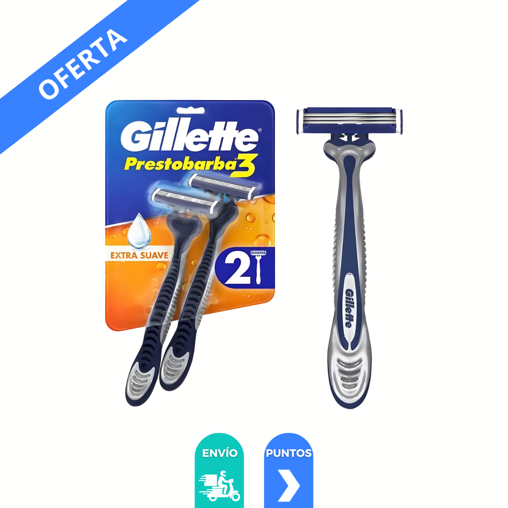 RASTRILLO GILLETTE PRESTOBARBA EXTRA SUAVE C/1 PAR P&G