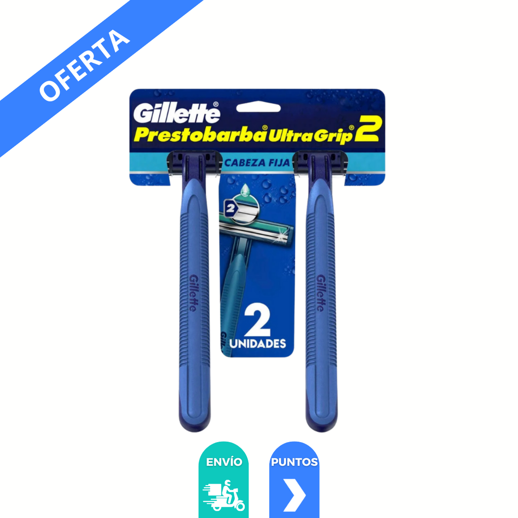 RASTRILLO GILLETTE PRESTOBARBA ULTRAGRIP2 C/1 PAR P&G