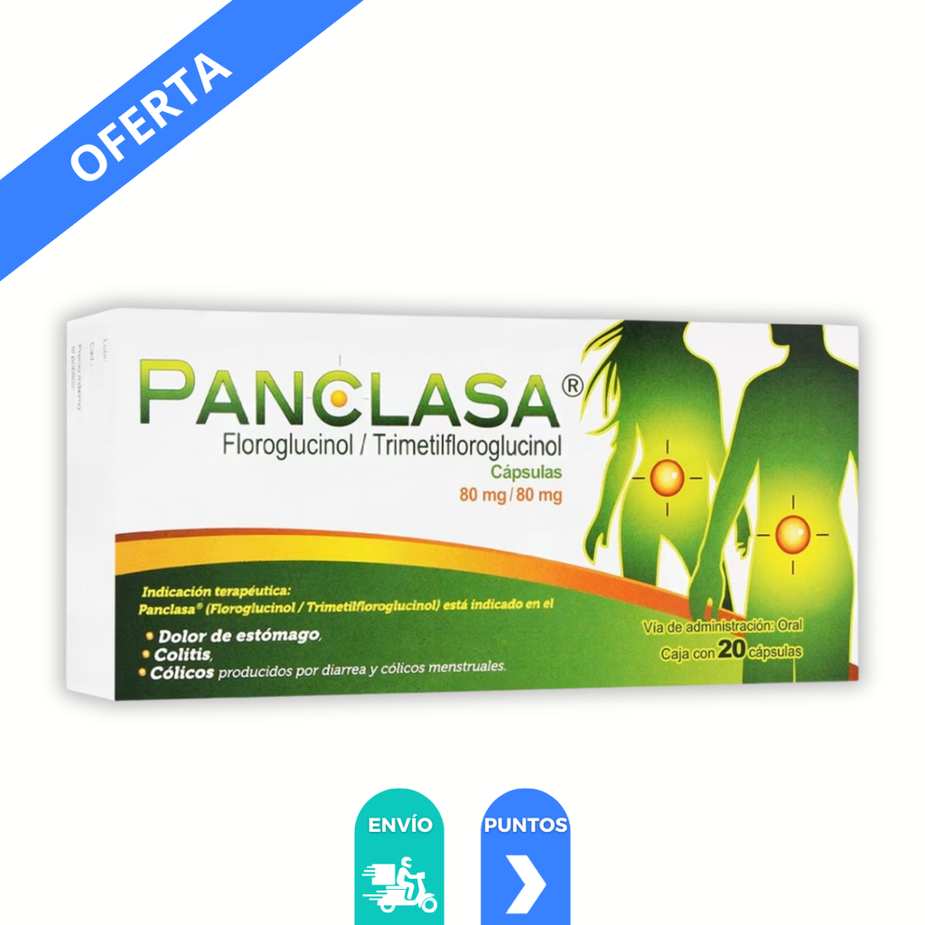 PANCLASA 80/80 MG C/20 CAP FLOROGLUCINOL TRIMETILFLOROGLUCINOL LAB TECNOFARMA