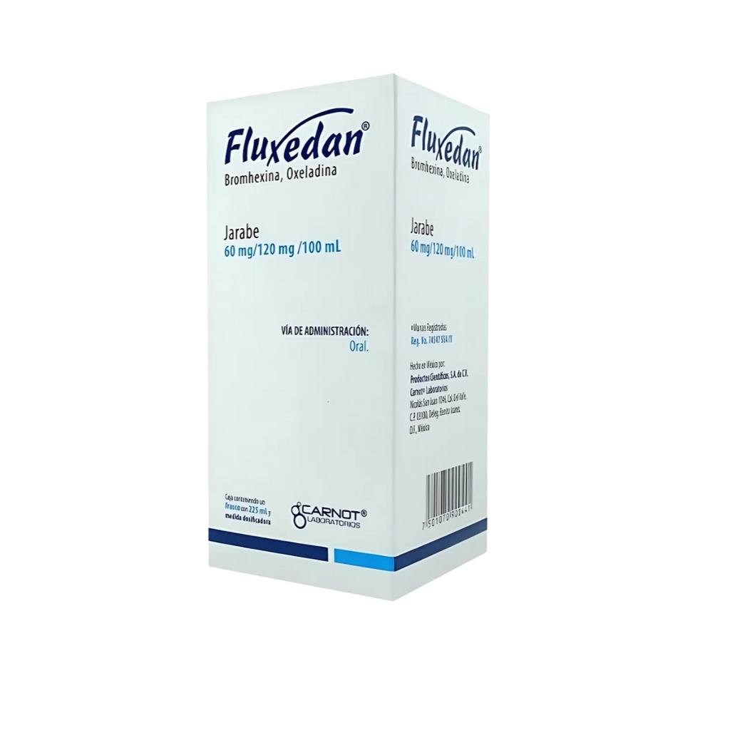 FLUXEDAN JARABE 60/120 MG/100 ML FCO C/225 ML BROMHEXINA OXELADINA LAB CARNOT