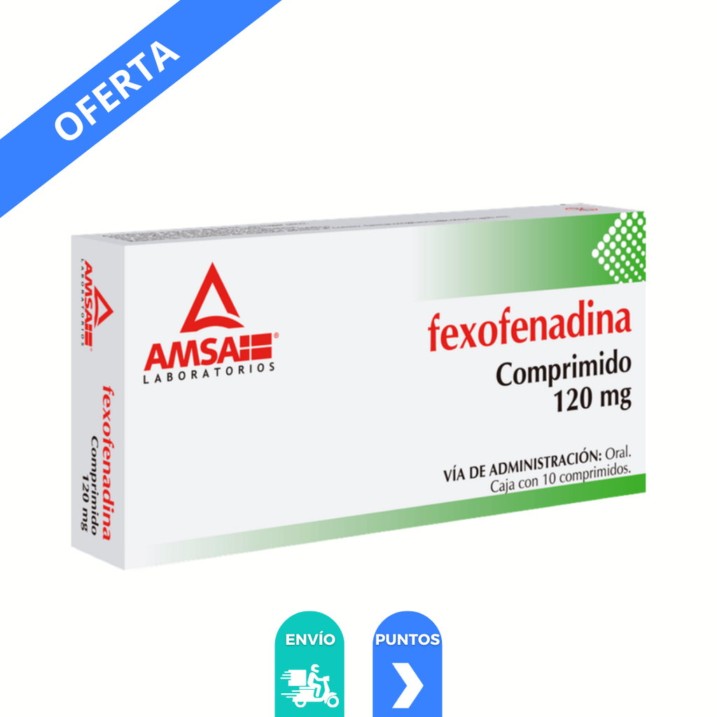 FEXOFENADINA 120 MG C/10 COMPRIMIDOS LAB AMSA