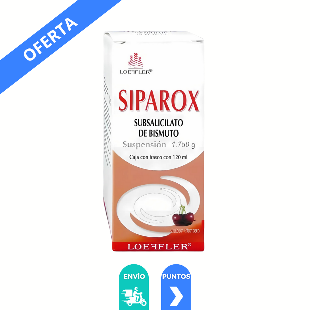 SUBSALICILATO DE BISMUTO 1.75 G/100 ML C/120 ML SABOR CEREZA SIPAROX LAB LOEFFLER