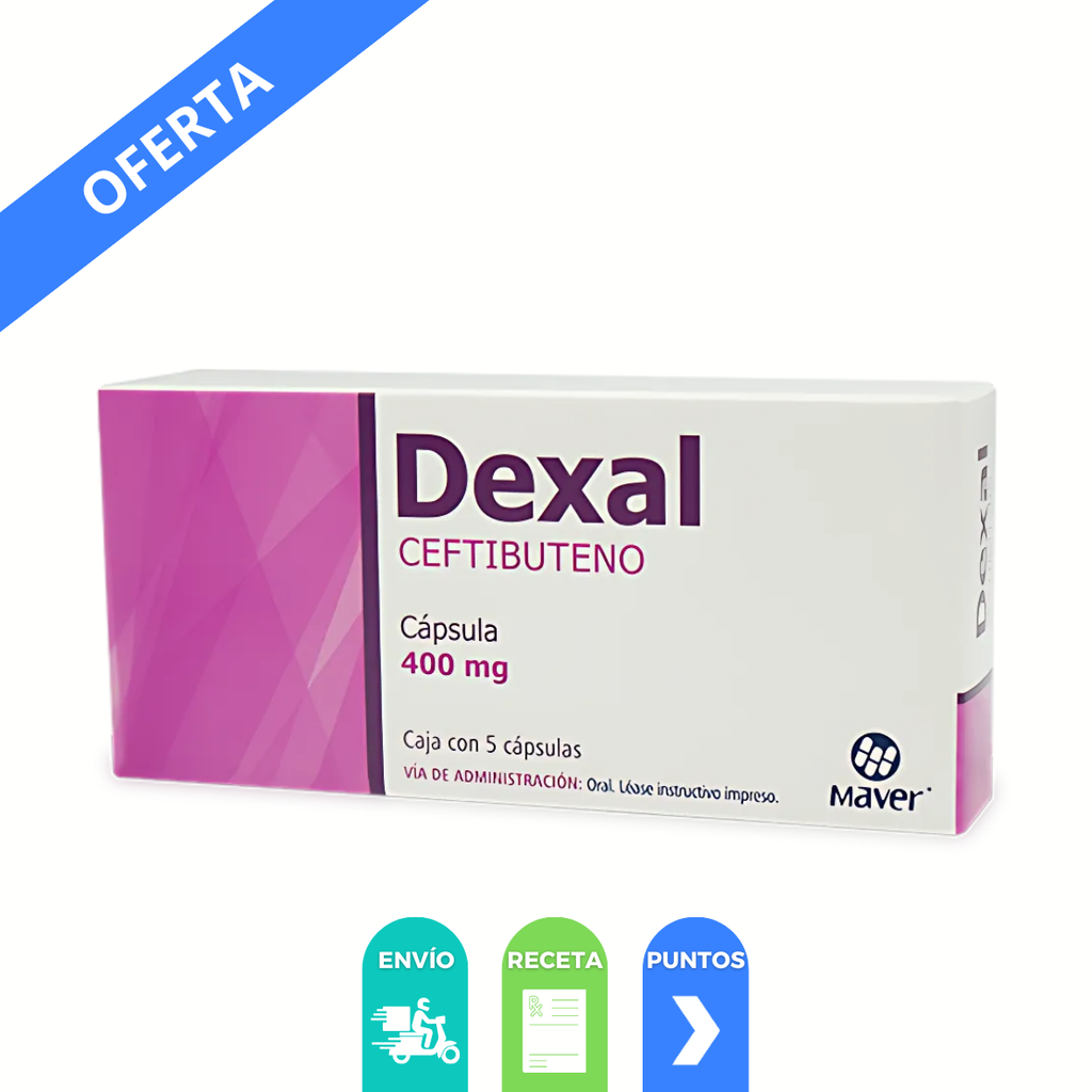 CEFTIBUTENO 400 MG C/5 CAP DEXAL LAB MAVER