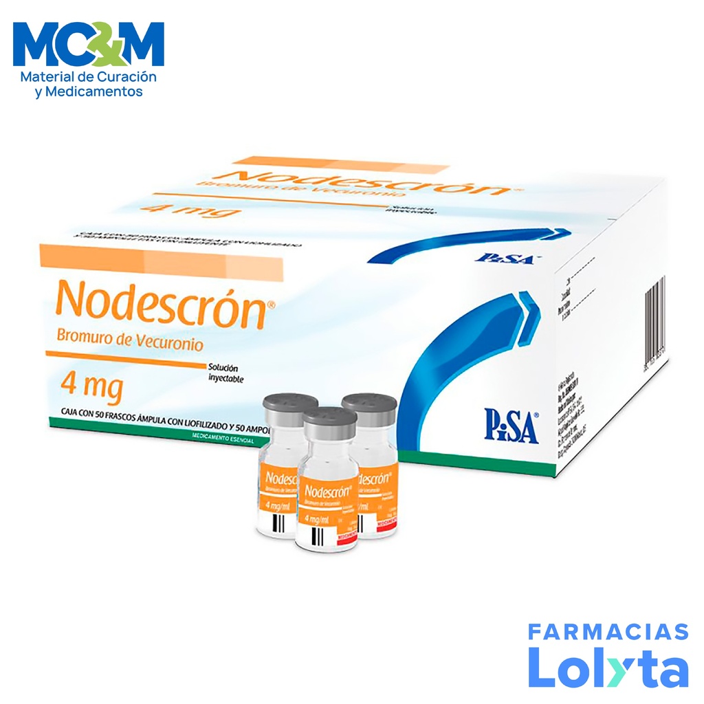 [151] BROMURO DE VECURONIO NODESCRON SOL INY 4MG/1ML LAB PISA