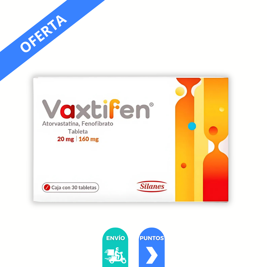 VAXTIFEN 20/160 MG C/30 TAB ATORVASTATINA FENOFIBRATO LAB SILANES