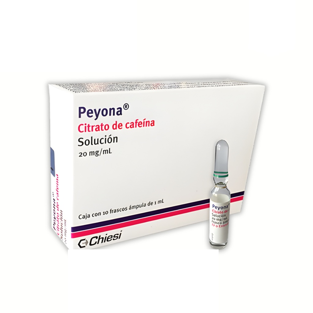 PEYONA SOL INY 20MG/ML CITRATO DE CAFEINA C/10 AMP LAB CHIESI