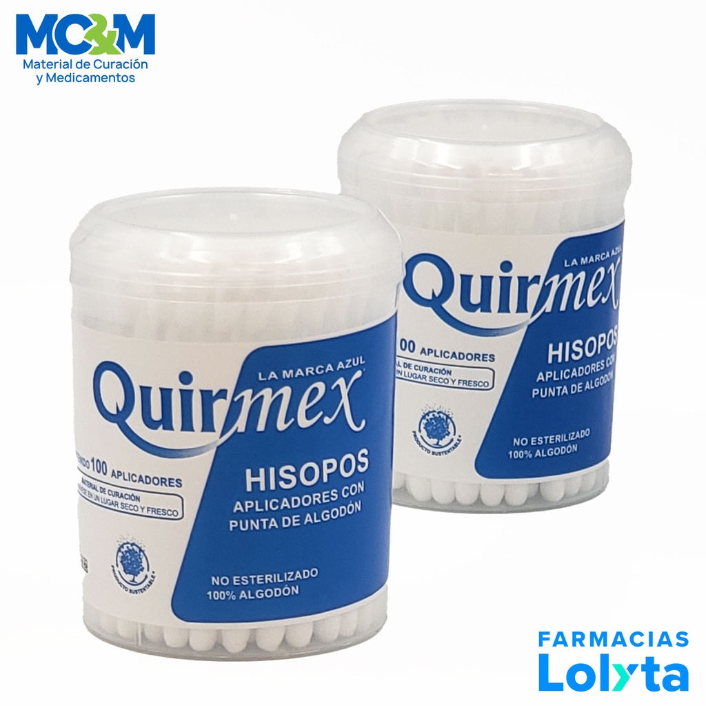 APLICADOR DE ALGODON C/100 PZ TARRO QUIRMEX