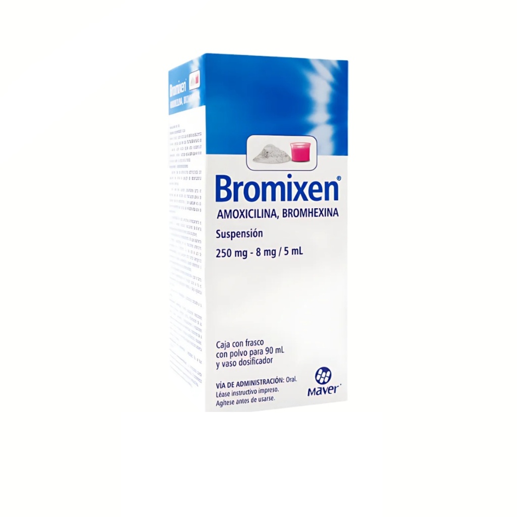 [4238] AMOXICILINA BROMHEXINA SUSPENSION 250/8 MG/5 ML FCO C/90 ML BROMIXEN LAB MAVER