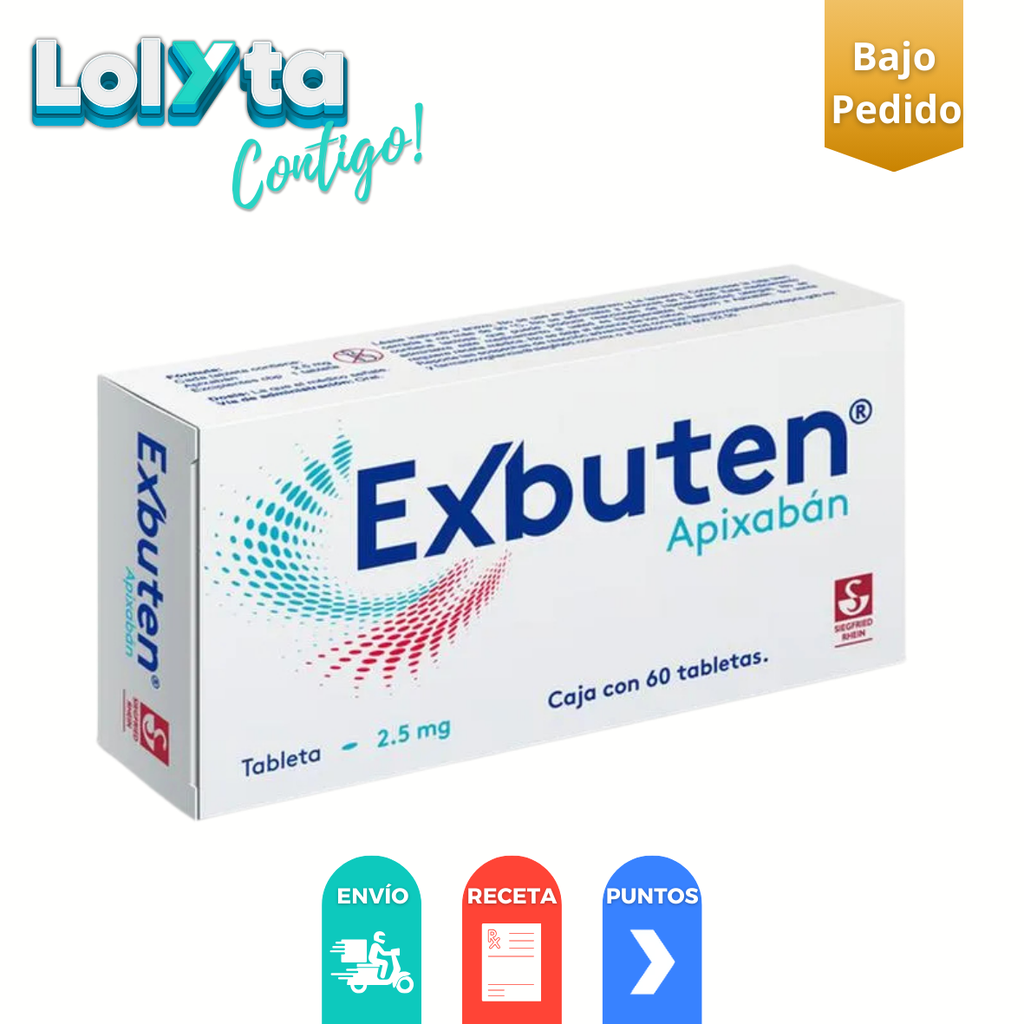 APIXABAN 2.5 MG C/60 TAB EXBUTEN LAB SIEGFRIED RHEIN