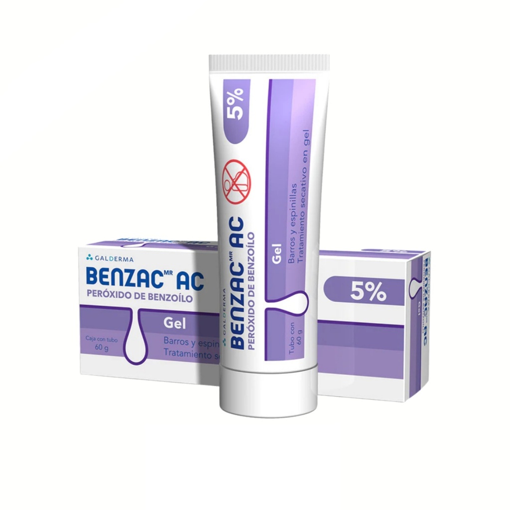 BENZAC AC GEL 5% TUBO C/60 G PEROXIDO DE BENZOILO LAB GALDERMA