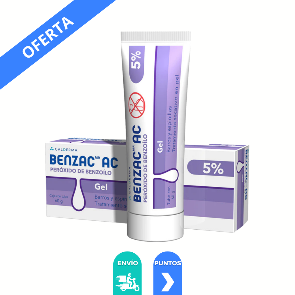 BENZAC AC GEL 5% TUBO C/60 G PEROXIDO DE BENZOILO LAB GALDERMA