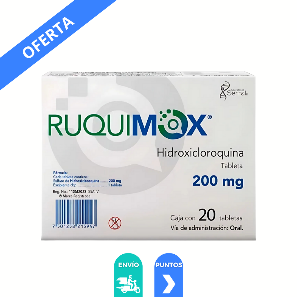 HIDROXICLOROQUINA 200 MG C/20 TAB RUQUIMOX LAB SERRAL