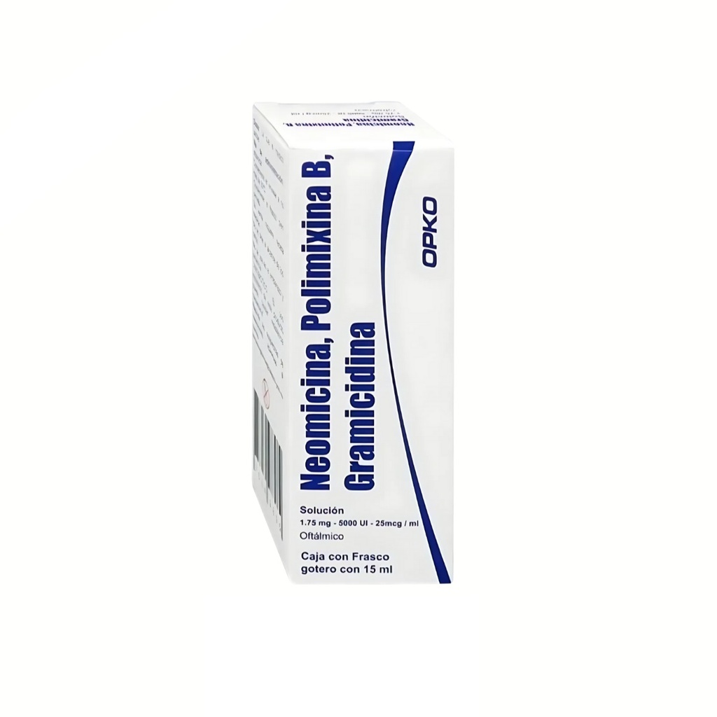 NEOMICINA POLIMIXINA B GRAMICIDINA SOL OFTALMICA 1.75 MG/5000 UI/25 MCG/ML FCO C/15 ML LAB EXAKTA