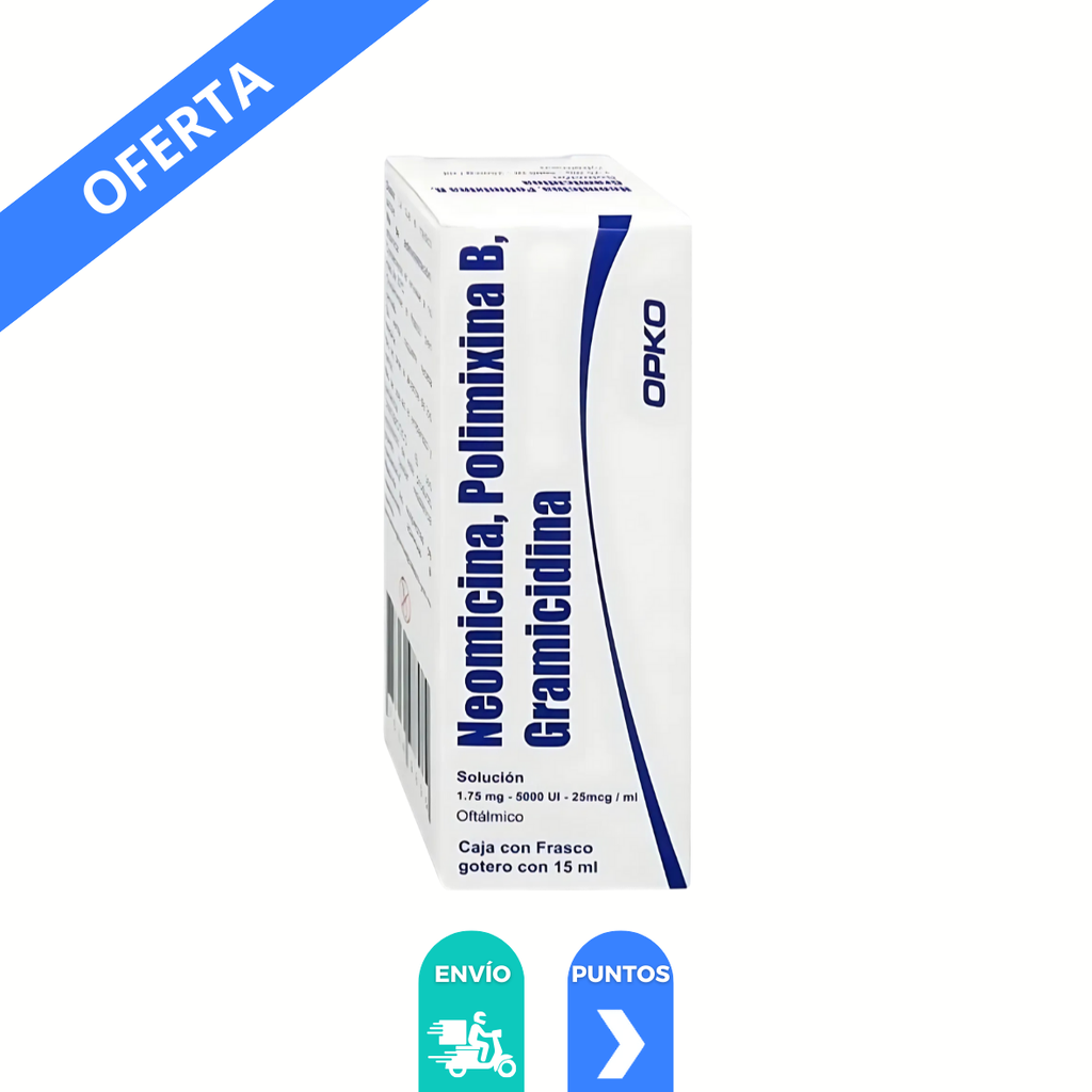 [4250] NEOMICINA POLIMIXINA B GRAMICIDINA SOL OFTALMICA 1.75 MG/5000 UI/25 MCG/ML FCO C/15 ML LAB EXAKTA