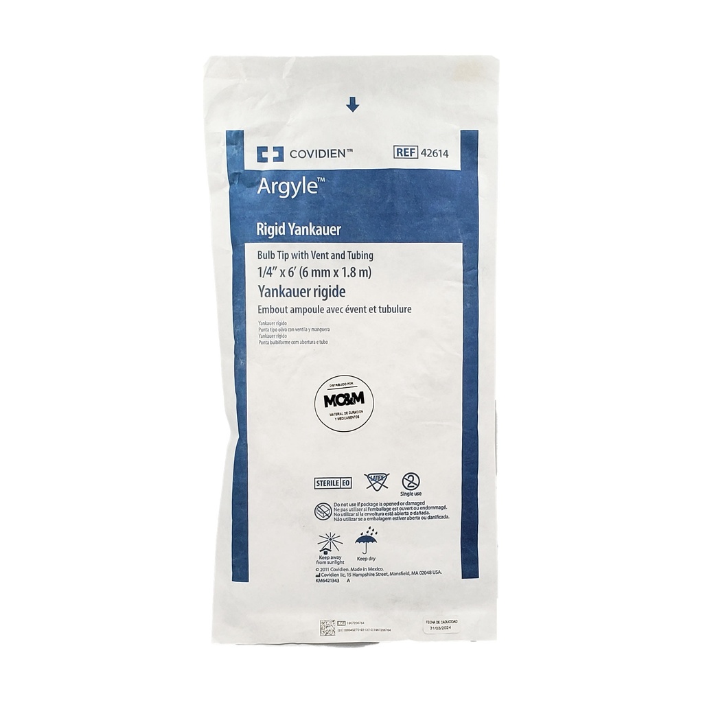 [3285] CANULA YANKAUER C/TUBO DE EXTENSION 1.8 M ARGYLE REF 42614 CARDINAL HEALTH