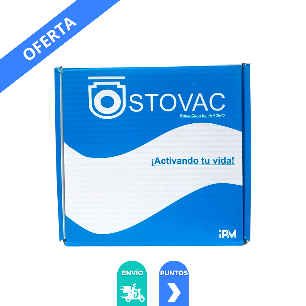 [3758] BOLSA PARA ILEOSTOMIA O COLOSTOMIA ADULTO C/10 PIEZAS OSTOVAC REF 4021 IPM