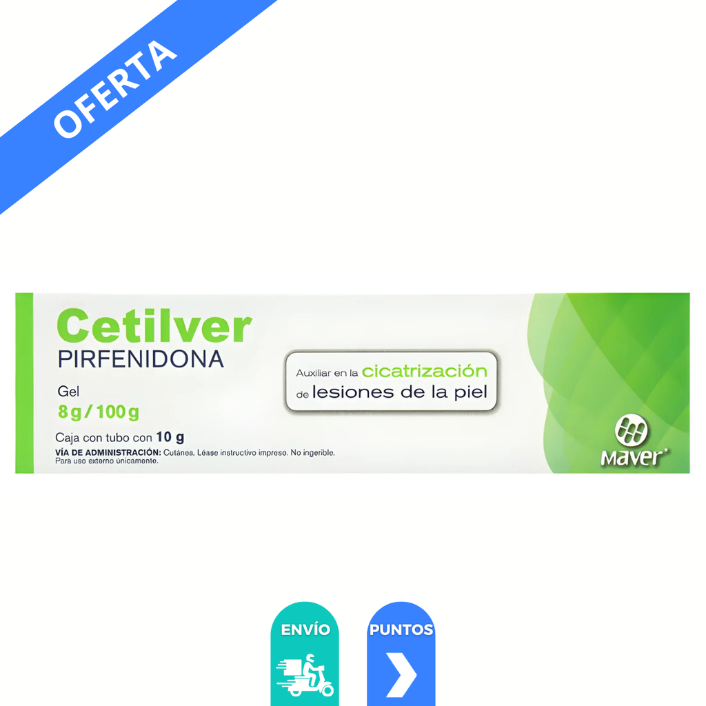 PIRFENIDONA GEL 8 G/100 G TUBO C/10 G CETILVER LAB MAVER