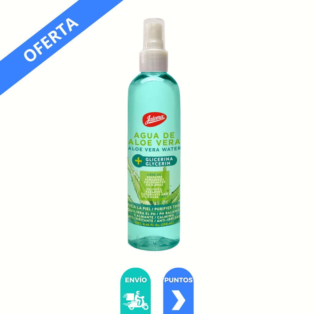 AGUA DE ALOE VERA CON GLICERINA 250 ML TONICO FACIAL LAB JALOMA
