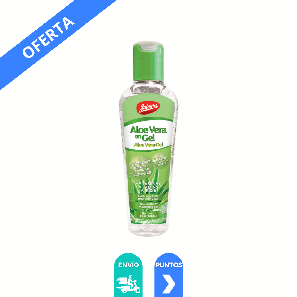ALOE VERA CON VITAMINAS A B Y E GEL FCO C/120 ML HUMECTANTE ROSTRO Y PIEL LAB JALOMA