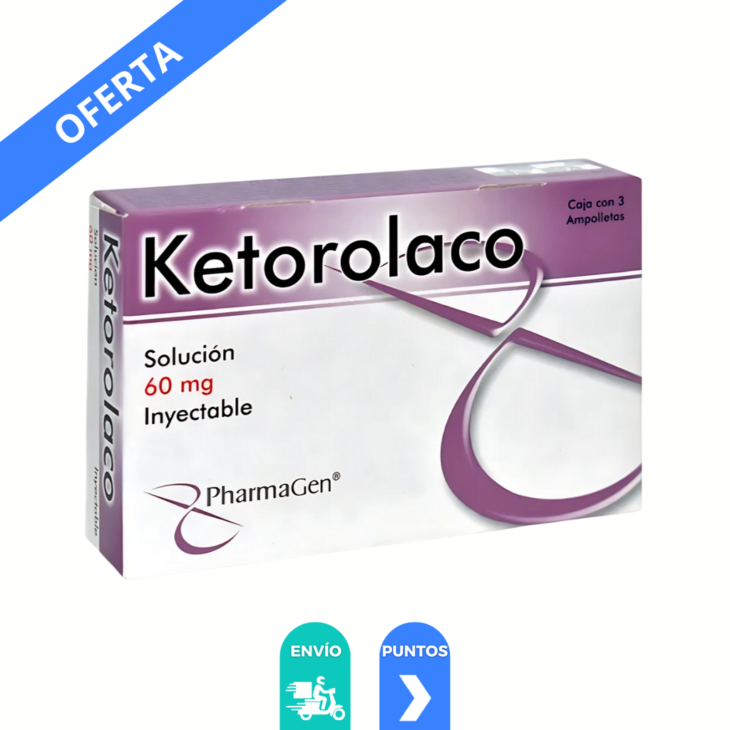 KETOROLACO SOL INY 60 MG/2 ML C/3 AMP LAB PHARMAGEN