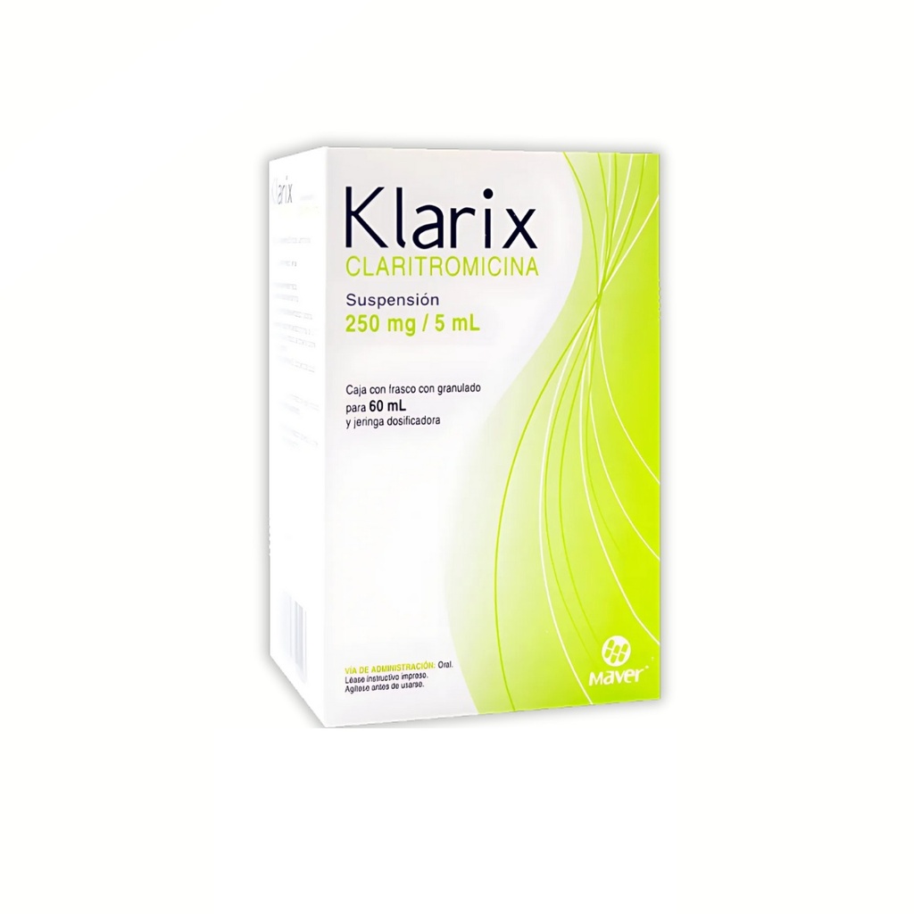 CLARITROMICINA SUSP 250 MG/5 ML FCO C/60 ML KLARIX LAB MAVER