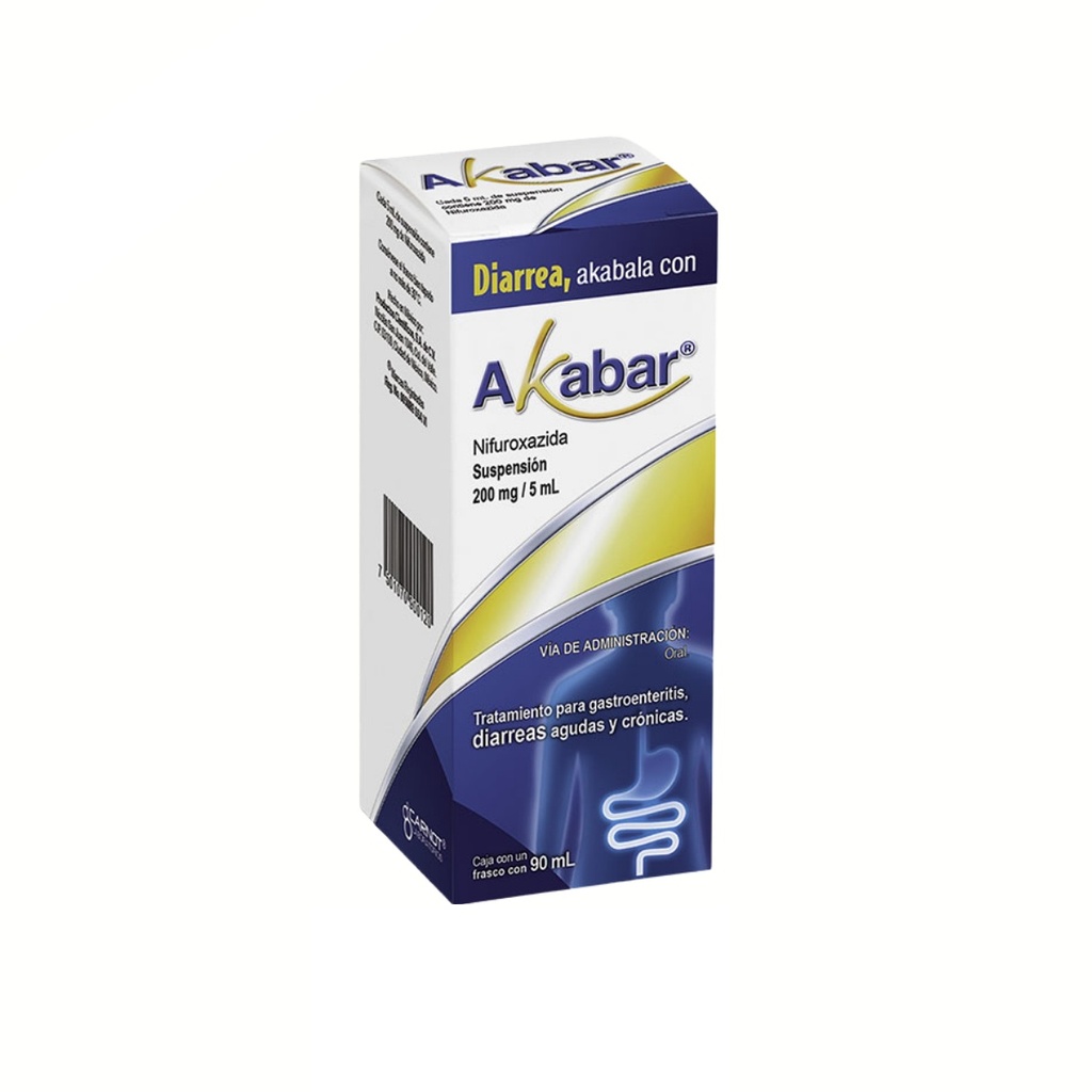 AKABAR SUSP ORAL 200 MG/5 ML FCO C/90 ML NIFUROXAZIDA LAB CARNOT