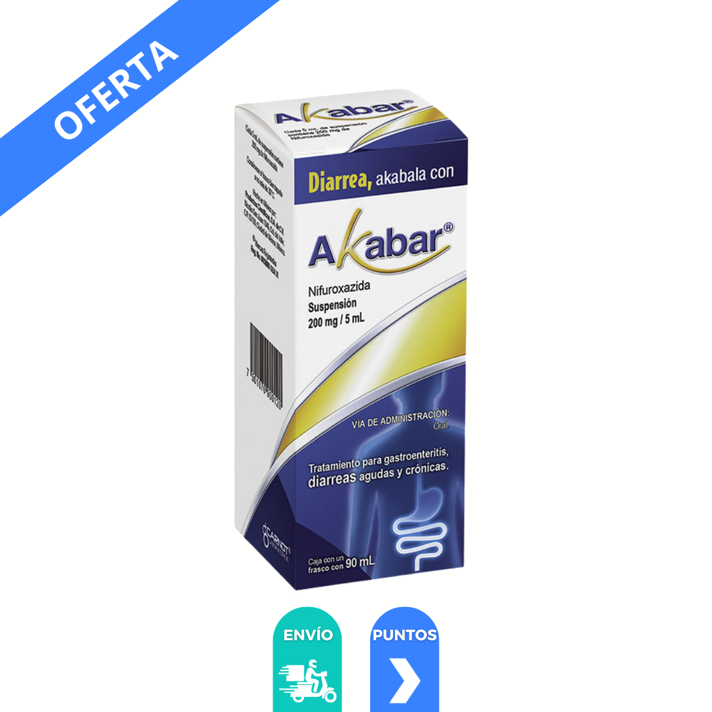 AKABAR SUSP ORAL 200 MG/5 ML FCO C/90 ML NIFUROXAZIDA LAB CARNOT