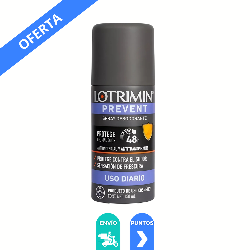 LOTRIMIN ACTIVE SPRAY DESODORANTE PARA PIES C/150 ML LAB BAYER (copia)