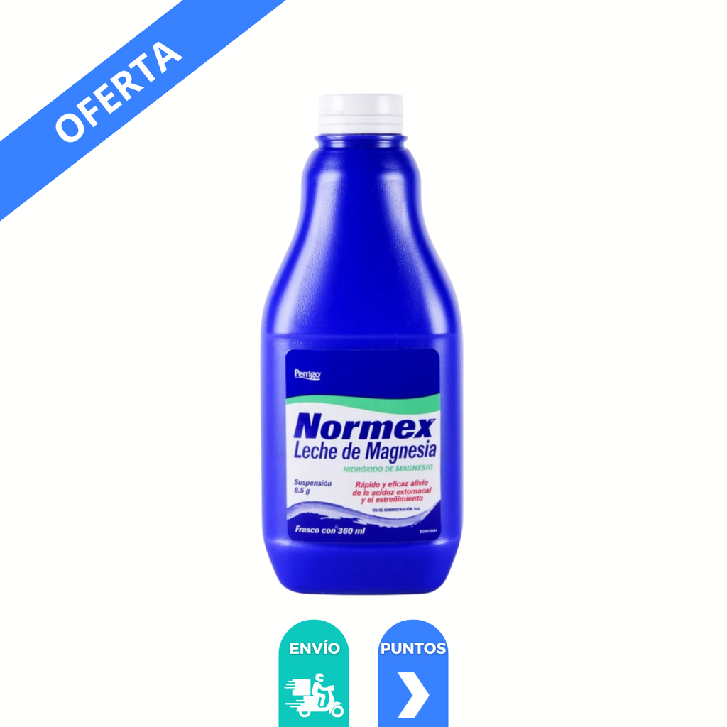 LECHE DE MAGNESIA SUSP 8.5 G C/360 ML HIDROXIDO DE MAGNESIO NORMEX LAB QUIFA