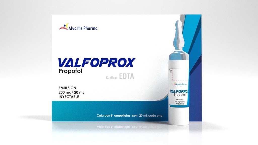 PROPOFOL EMULSION INY 200 MG/20 ML C/5 AMP VALFOPROX LAB ALVARTIS PHARMA