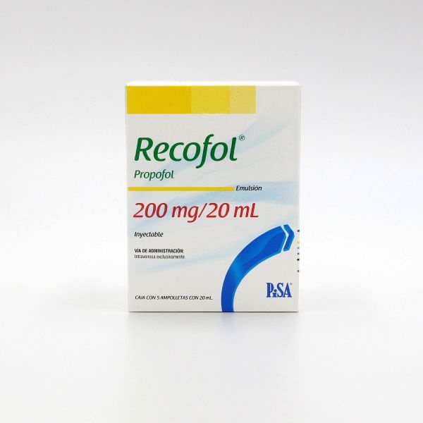 PROPOFOL EMULSION INY 200 MG/20 ML C/5 AMP RECOFOL LAB PISA